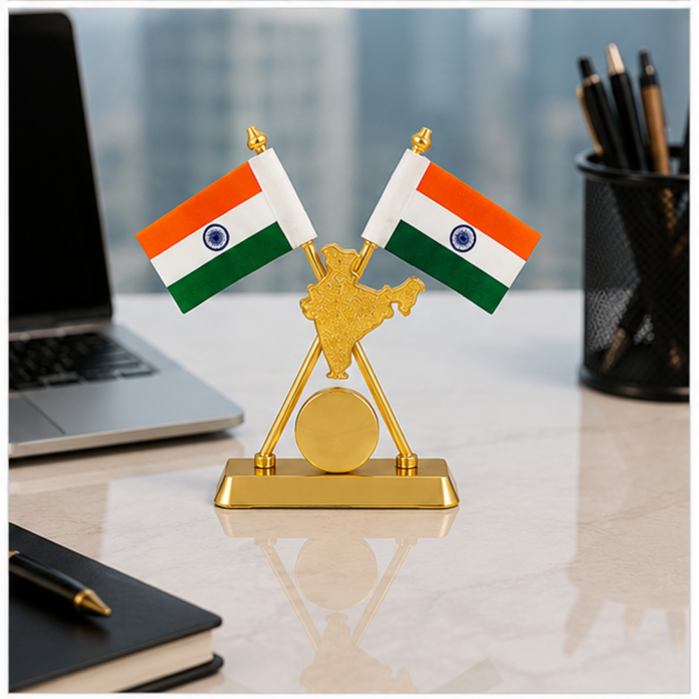 India Map Medal Table Flag Stand - Color: Customize