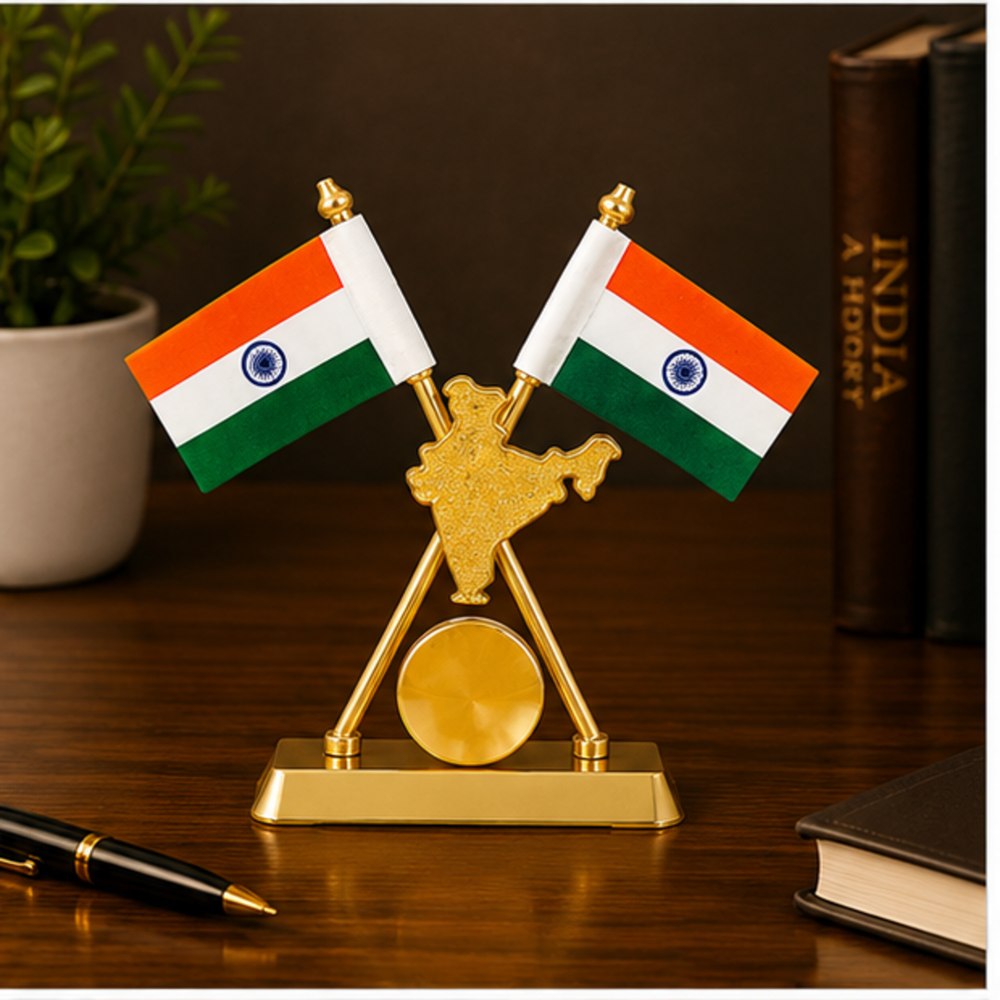 India Map Medal Table Flag Stand - Color: Customize