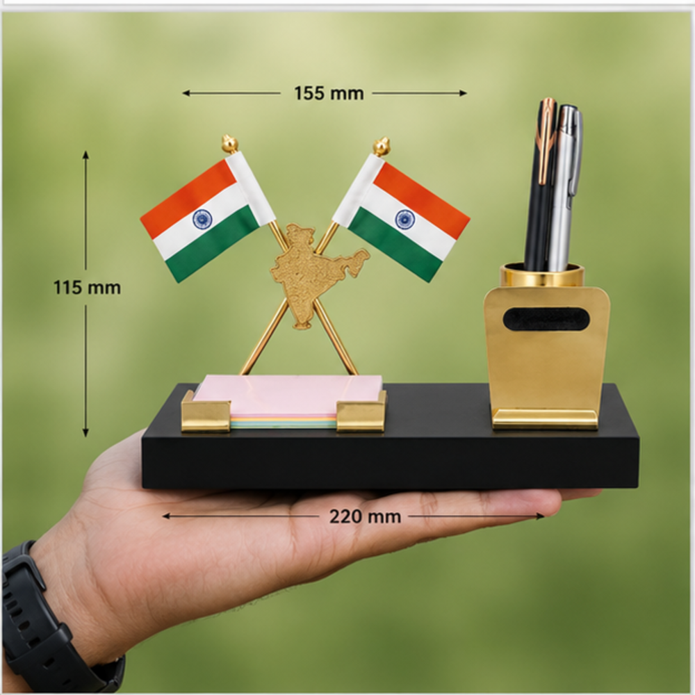 Executive Office Desk Organizer with Table Flag Stand