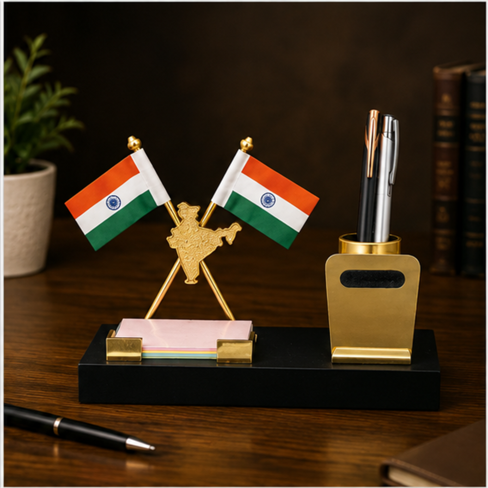 Executive Office Desk Organizer with Table Flag Stand
