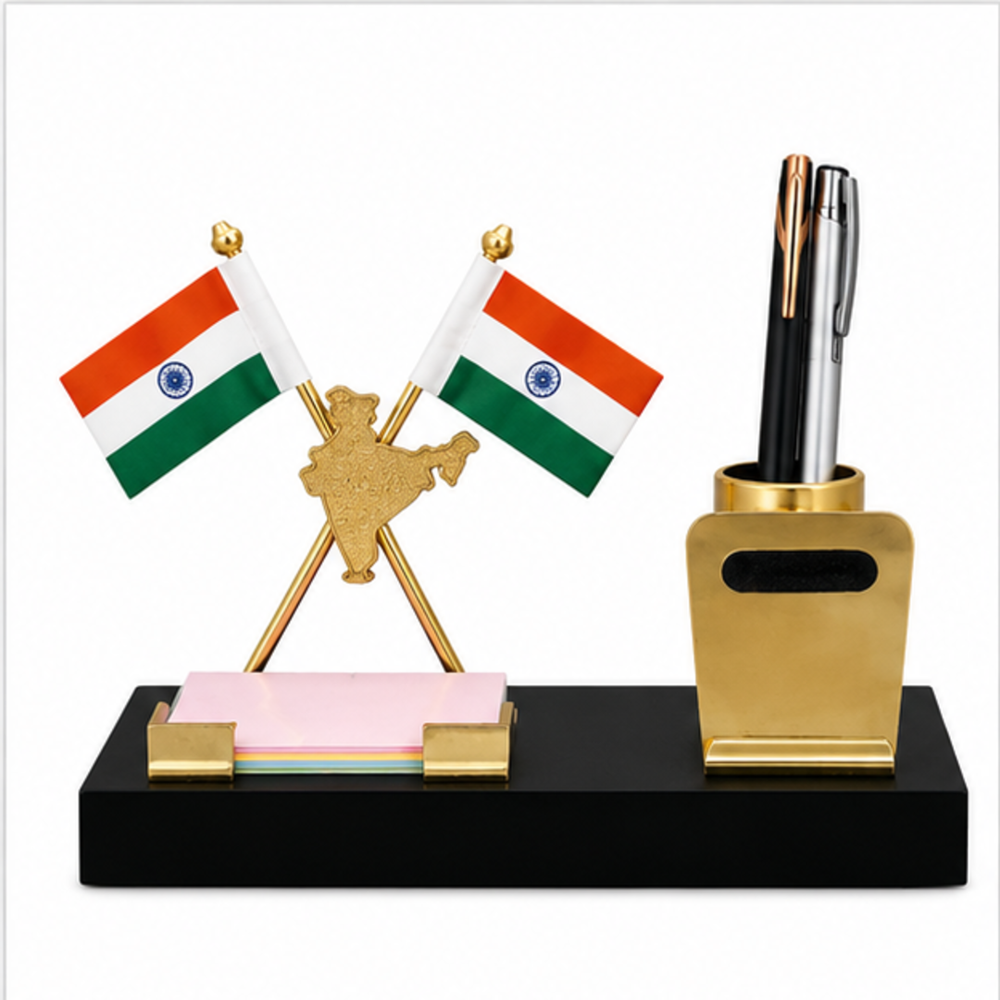 Executive Office Desk Organizer with Table Flag Stand