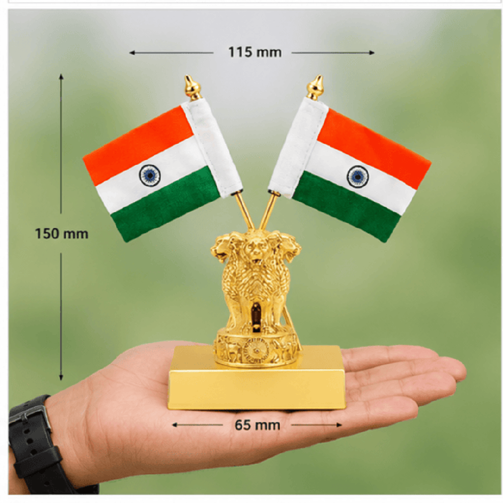 Ashoka Lion Executive Table Flag Stand