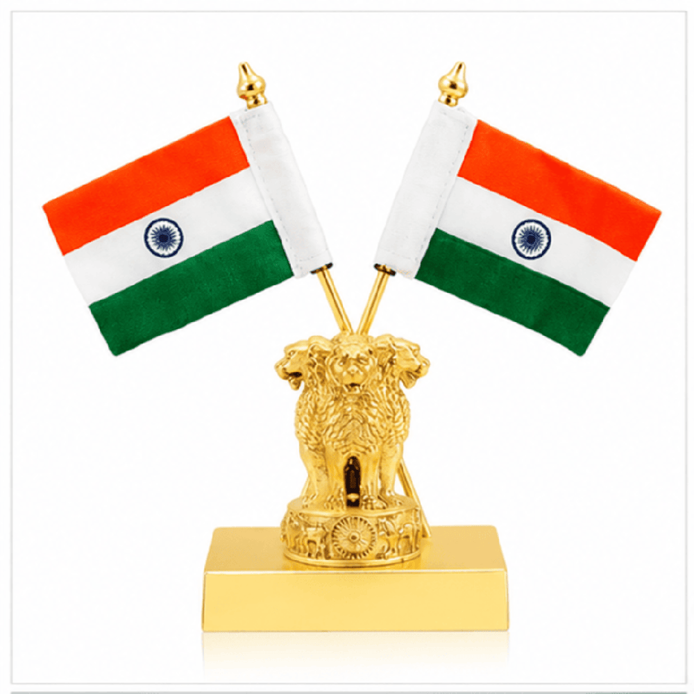 Ashoka Lion Executive Table Flag Stand