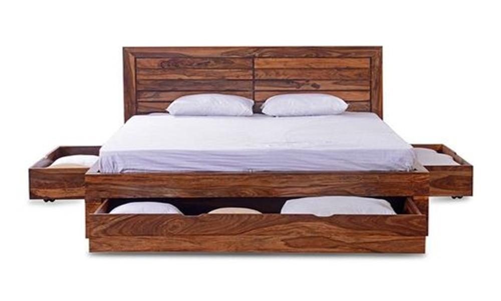 Sheesham Wood King Size Storage Bed