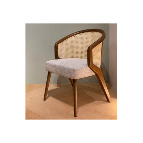 Wooden Upholstered Cane Chair