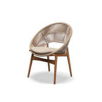 Wooden Base Rope Weaving Upholstered Seat Outdoor Chair