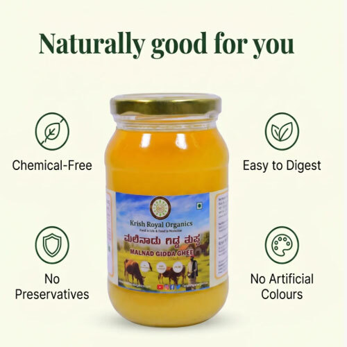 Malnad Gidda A2 Bilona Ghee - Forest-Grazed Desi Cow Ghee (300ml)