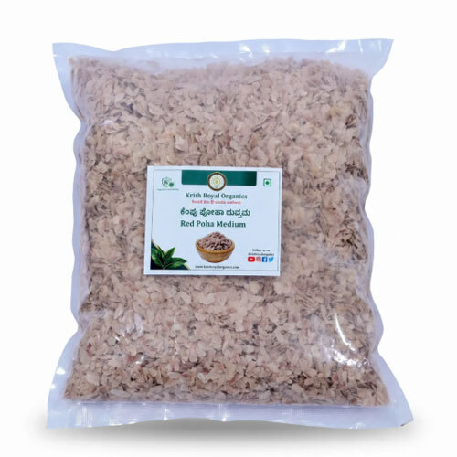 Red Poha (Medium) - High-Fibre Red-Rice Flattened Rice (500g)