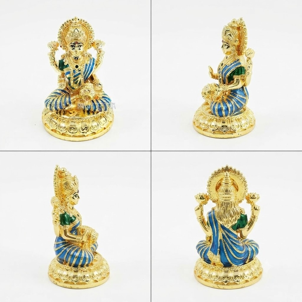 4 Inch Gold Plated Laxmi Idol