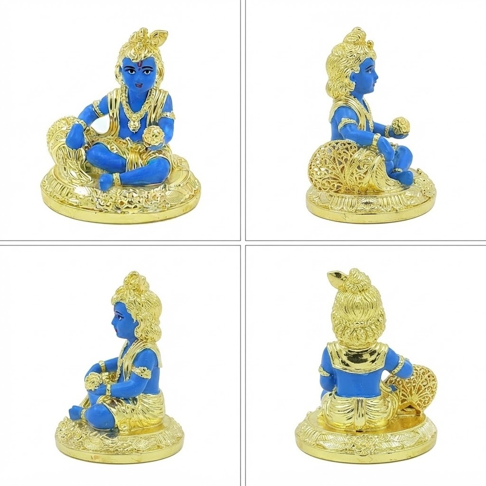 Krishna Laddoo Gopal Gold Plated Idol