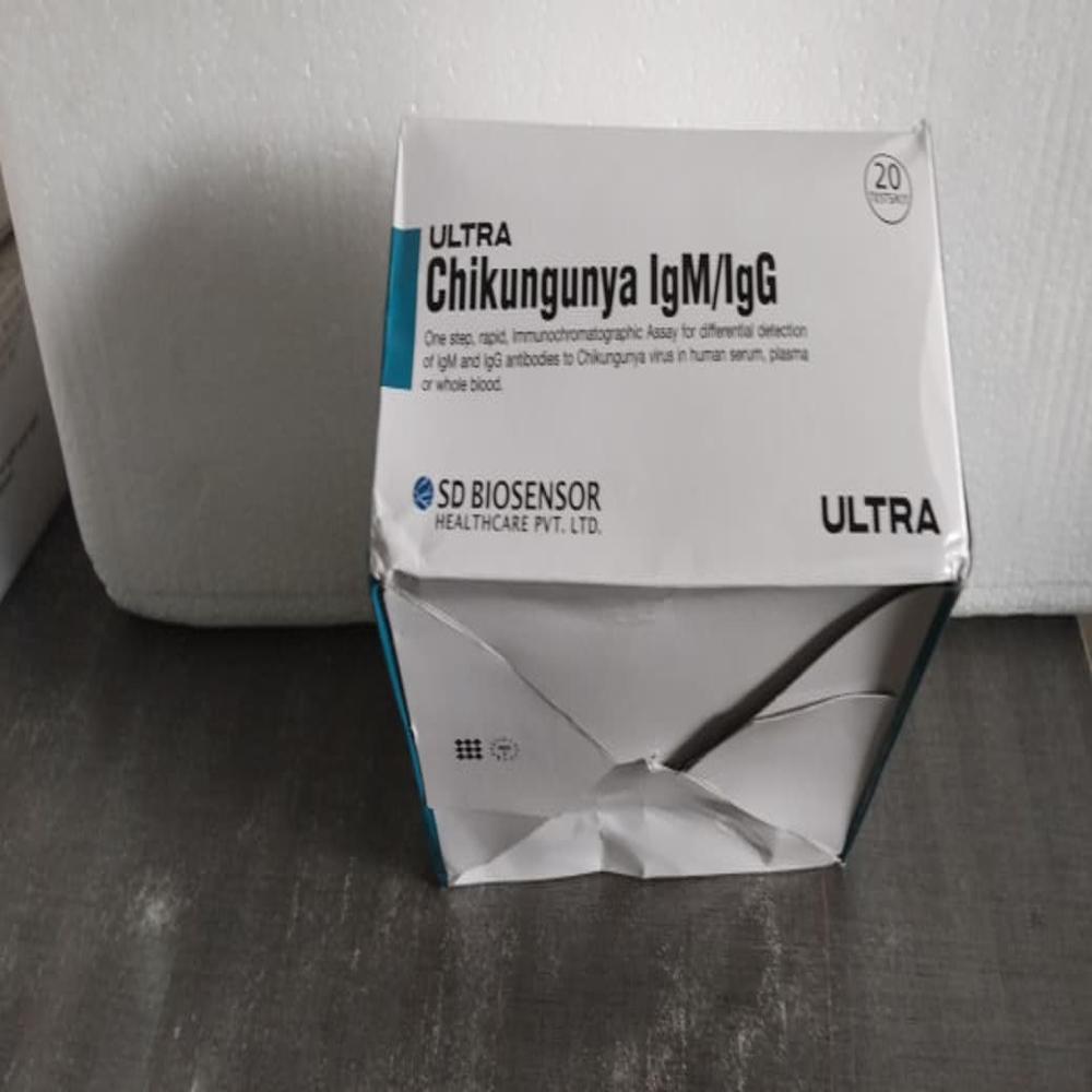 Chiikungunya Test Kit - Test Cassette With Buffer, White/blue, Manual Rapid Igm/igg Detection