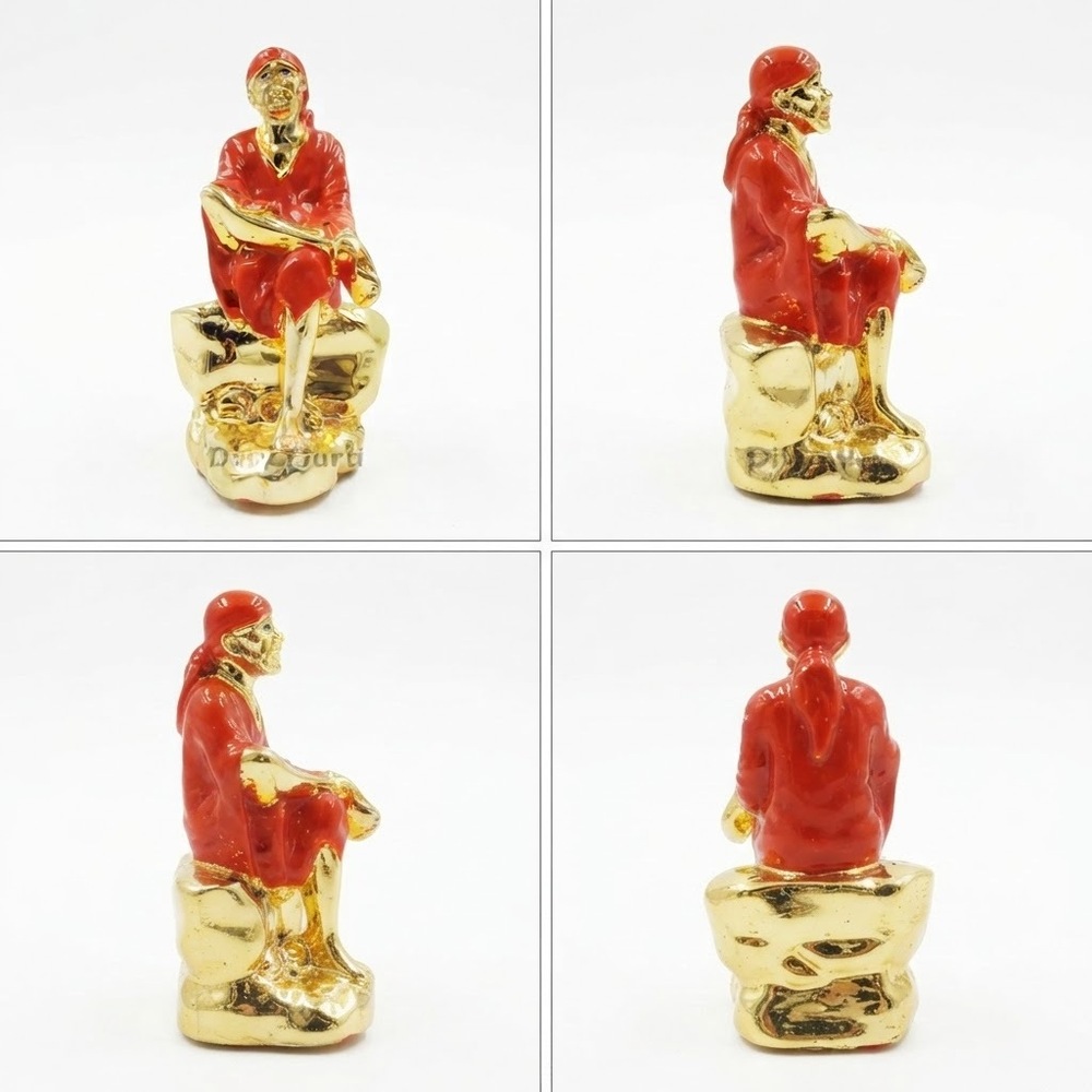 Fiber gold plated Saibaba Statue