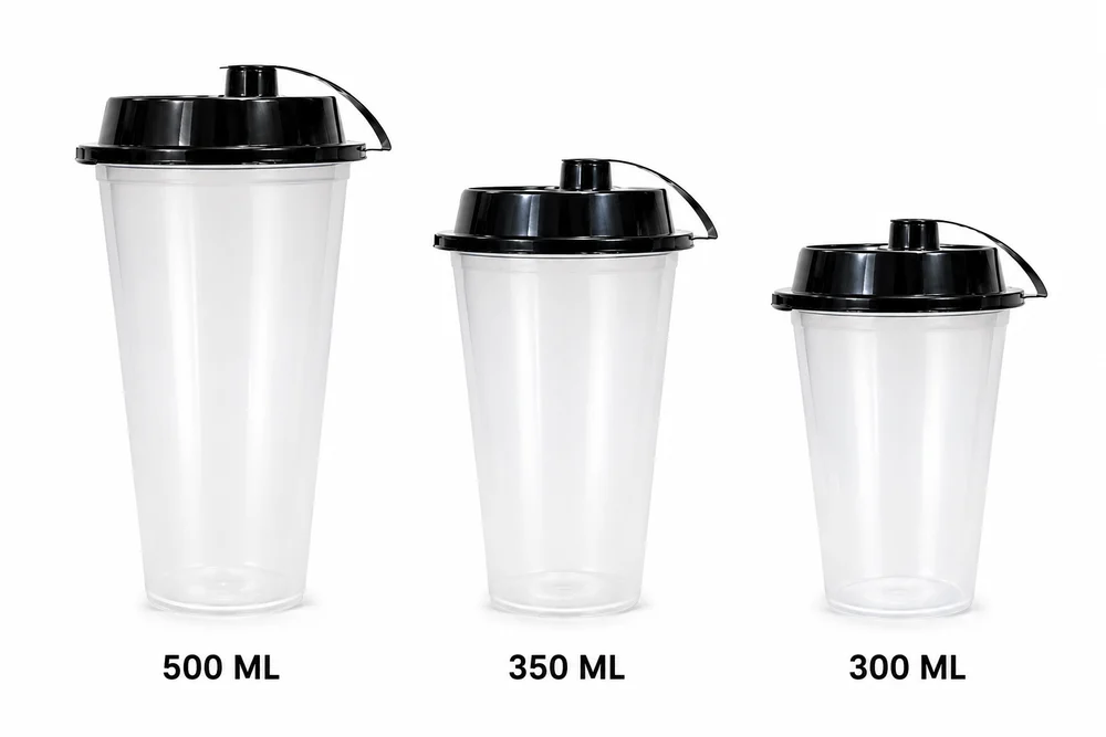 Plastic Sipper Glass with Lid 300 ML 350 ML & 500 ML)
