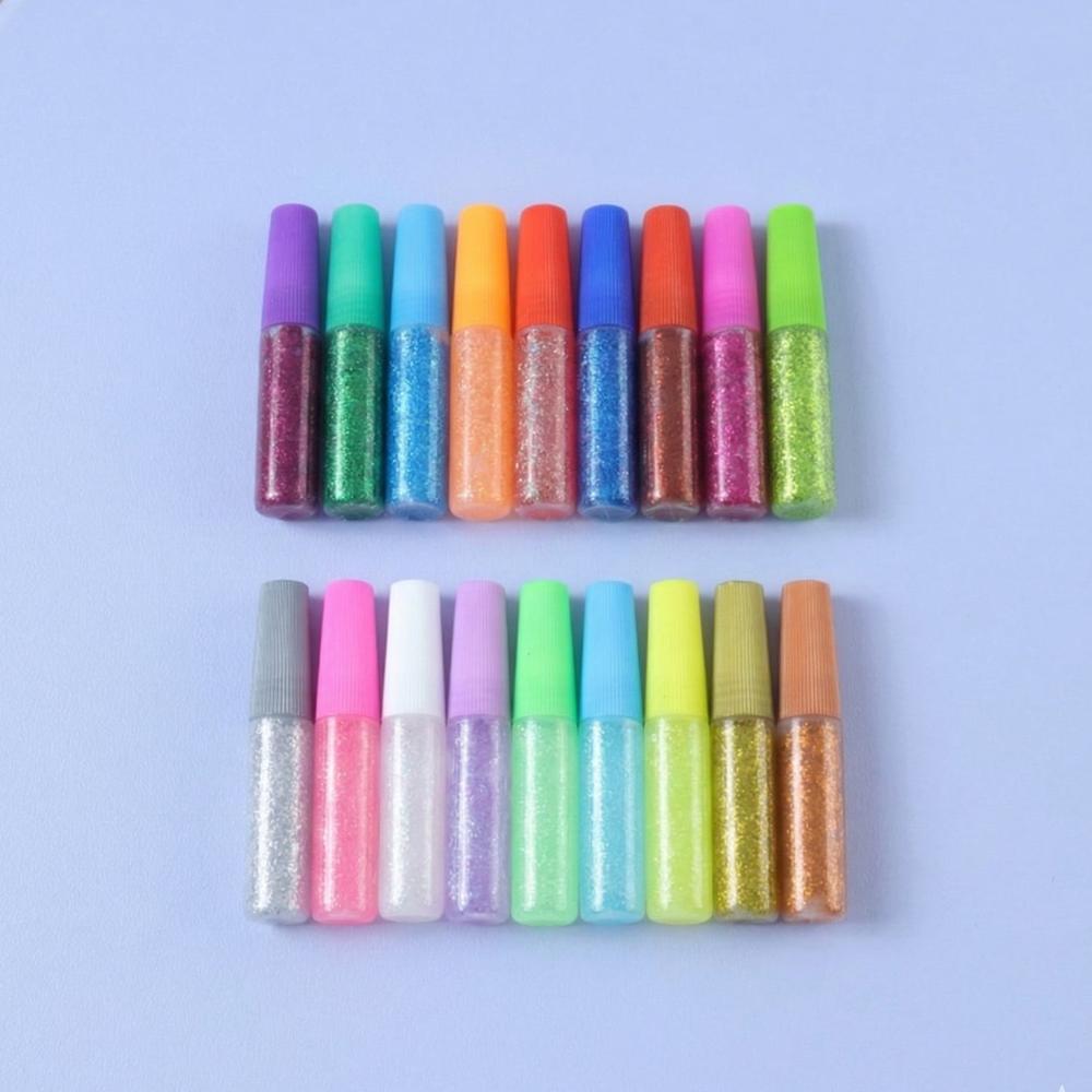 18 Assorted Color Glitter Glue Pens Set For Art & Craft Decoration - Application: As Per Product Requirement