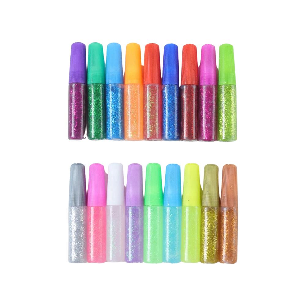 18 Assorted Color Glitter Glue Pens Set for Art & Craft Decoration