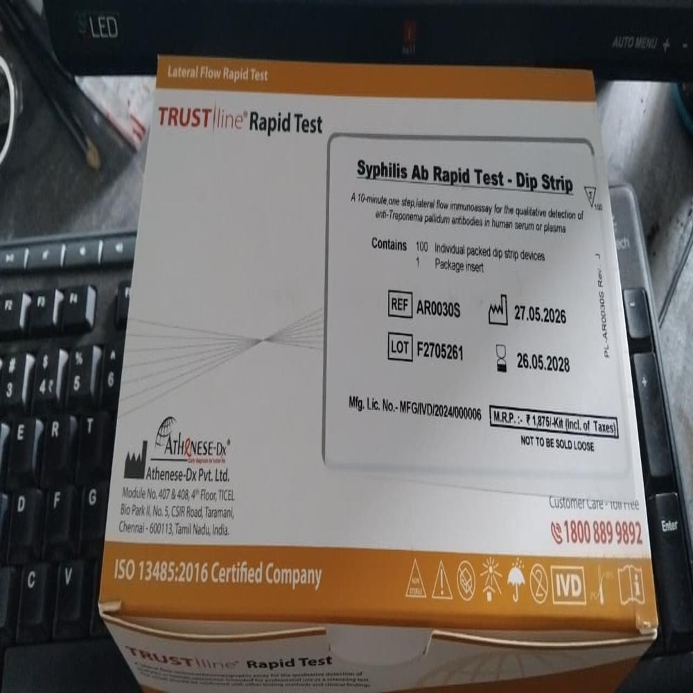 Ctk Syphilis - Lateral Flow Test Strip, Visual Readout | One-step, 10-minute Qualitative Immunoassay