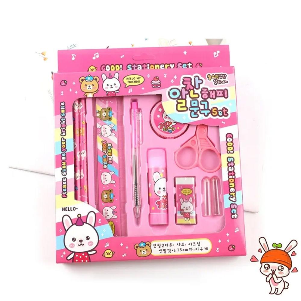10-Pc Stationery Set for School Office & Gifts with Pencil Pen Scissors