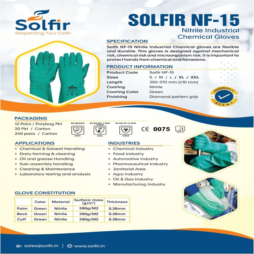 Solfir NF-15 Nitrile Industrial Chemical Gloves
