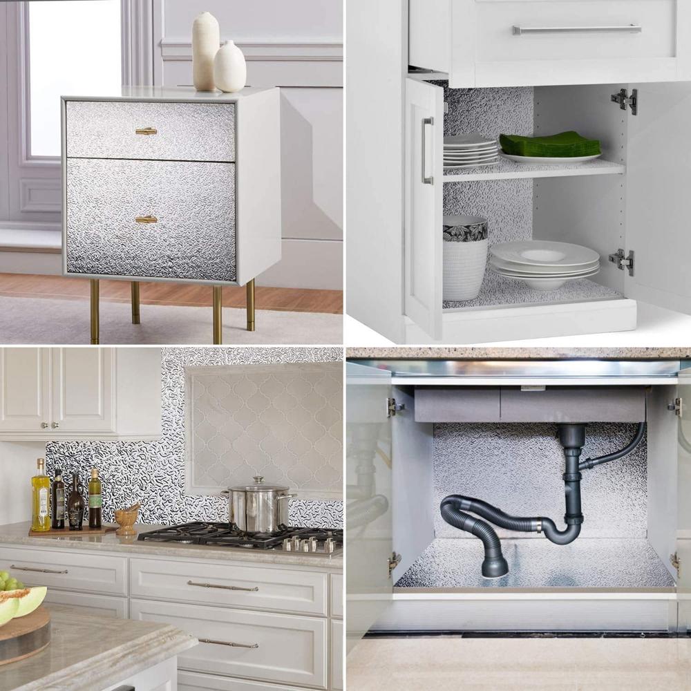 Aluminium Kitchen Wall Sheet Aluminium Without Adhesive (3 Pc / 50x90 Cm)