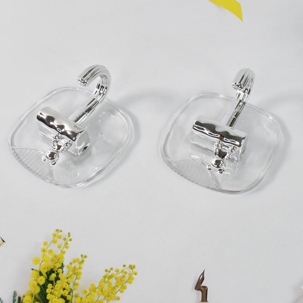 Large Plastic Self Adhesive Wall Hooks (2 Pc)