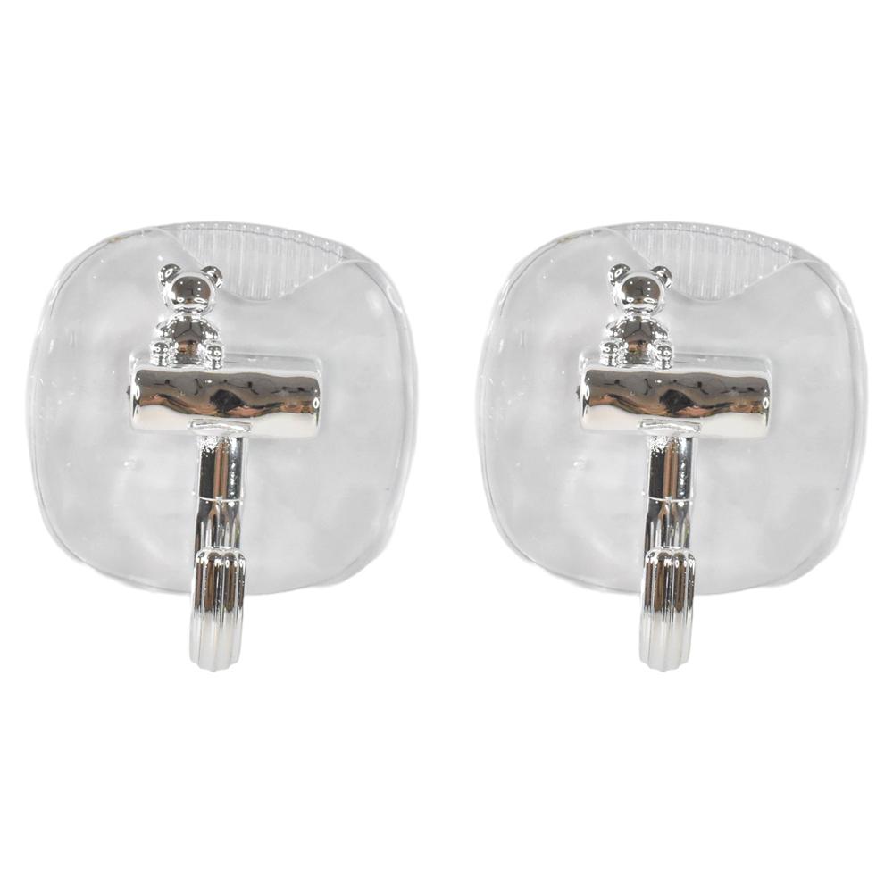 Large Plastic Self Adhesive Wall Hooks (2 Pc)