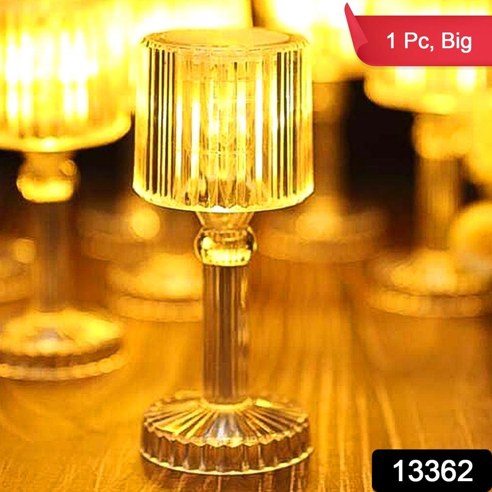 Big Acrylic LED Desk Lamps Table Lamp Portable Crystal, Diwali (1 Pc / Big)