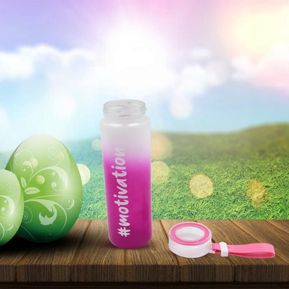 Motivational Glass Water Bottle Colorful portable Water Glass Bottle (350 ML)