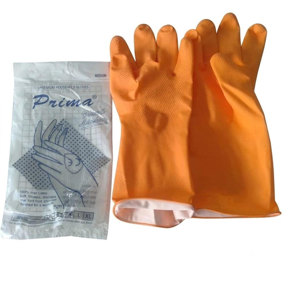 Prima Orange House Hold Rubber Gloves