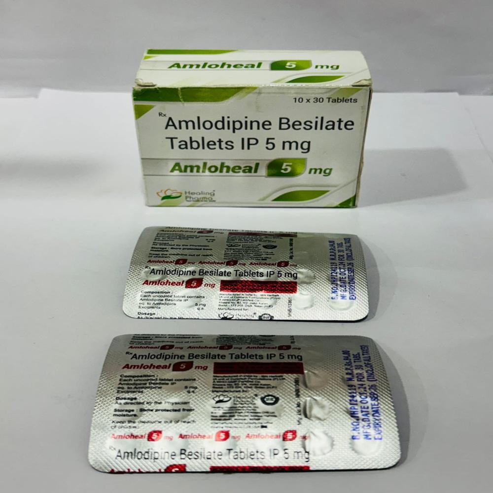 Amloheal 5mg Tablets - Ingredients: Amlodipine (5mg)