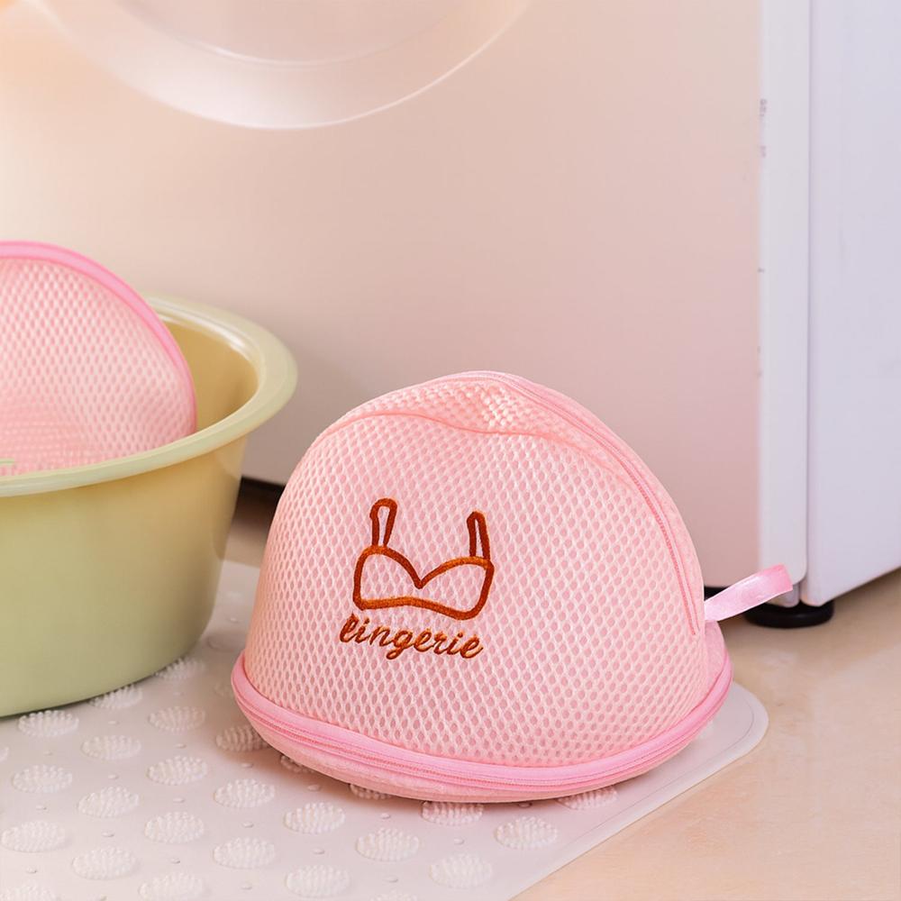 Lingerie Wash Bag Dome-Shaped Protective Mesh Laundry Pouch with Zip Closure (1 Pc)