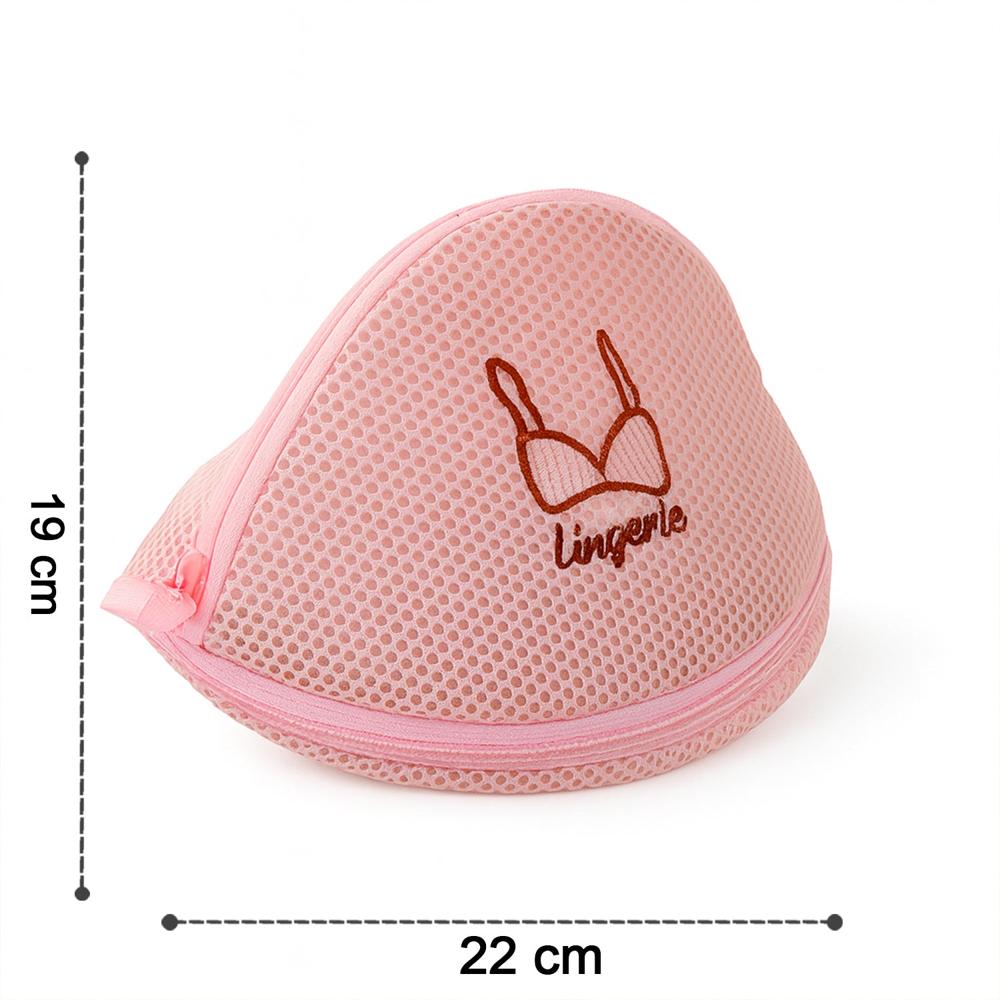 Lingerie Wash Bag Dome-Shaped Protective Mesh Laundry Pouch with Zip Closure (1 Pc)