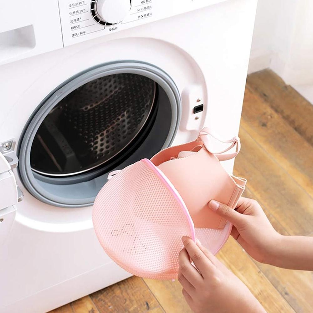 Lingerie Wash Bag Dome-Shaped Protective Mesh Laundry Pouch with Zip Closure (1 Pc)