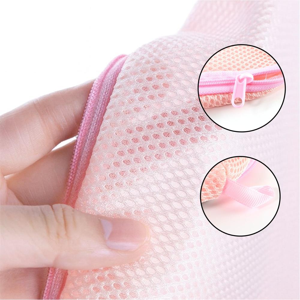 Lingerie Wash Bag Dome-Shaped Protective Mesh Laundry Pouch with Zip Closure (1 Pc)