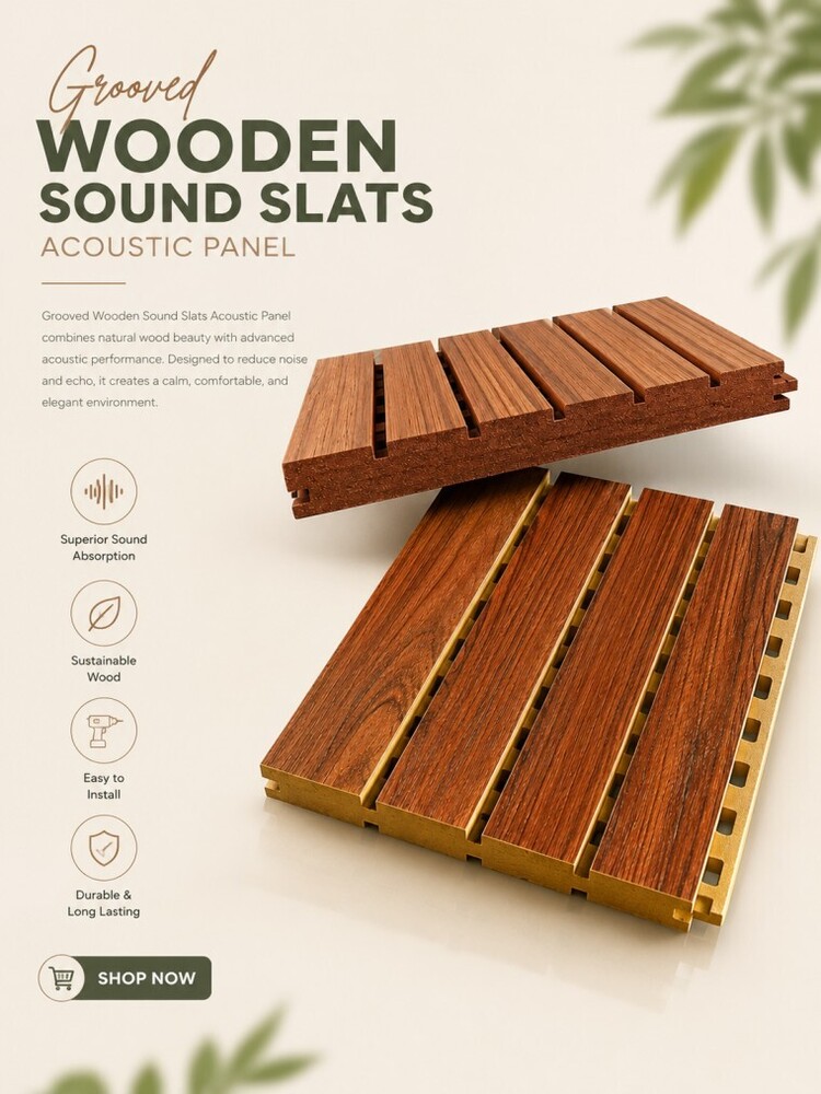 Wooden Slat Acoustic Wall Panels for Auditorium ,