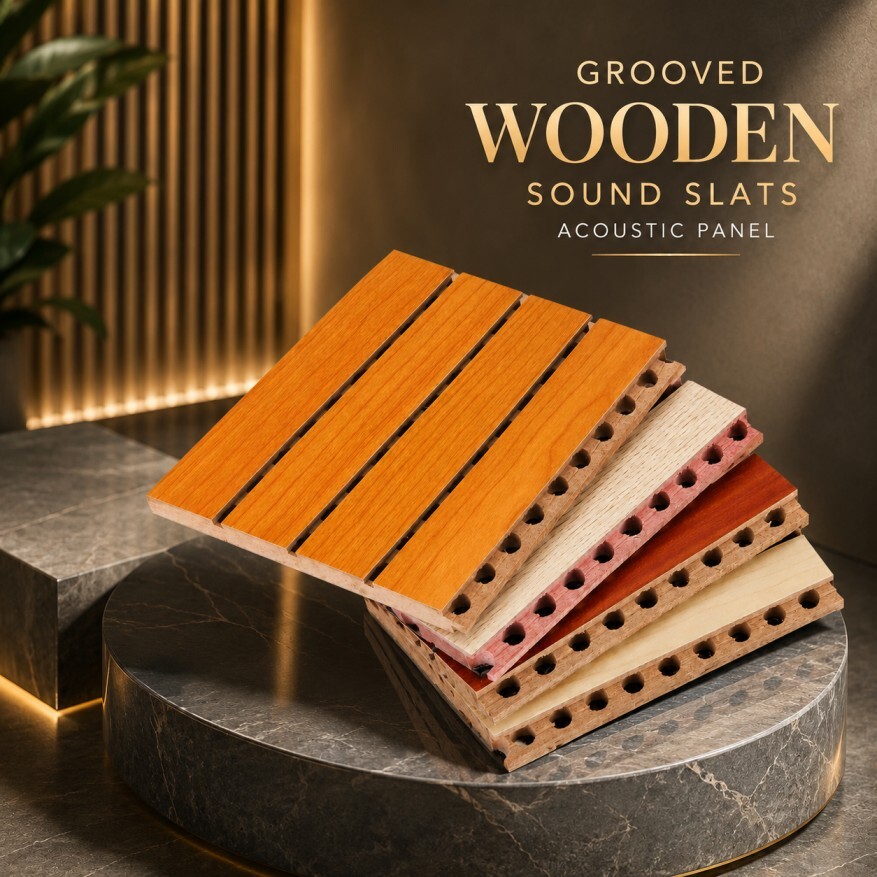 Wooden Slat Acoustic Wall Panels for Auditorium ,