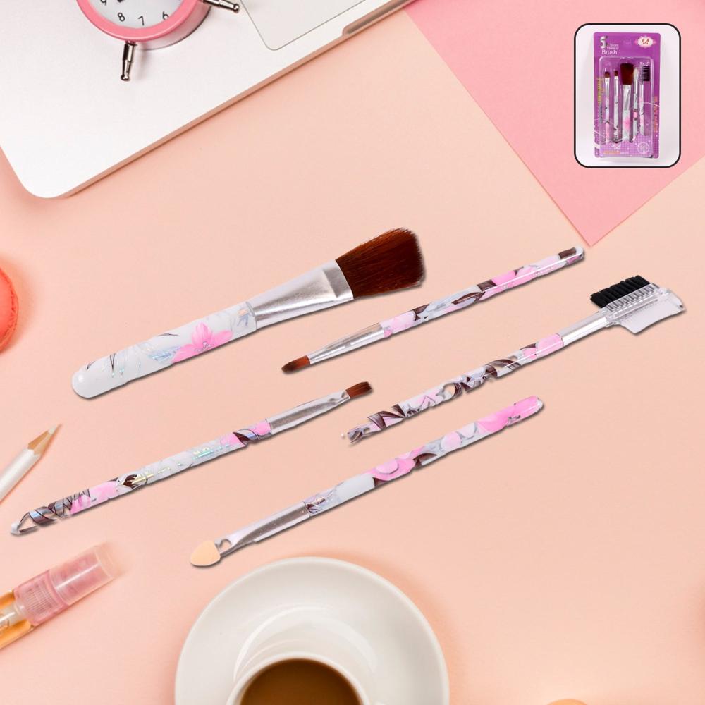 Floral Makeup Brush Set For Eyes Lips And Face (5 Pc) - Age Group: As Per Product Requirement