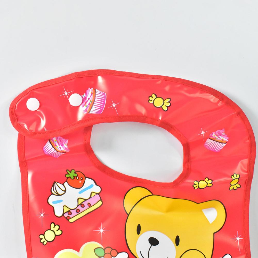 Multifunctional Waterproof BPA Free Reusable Soft Fabric Plastic Baby Bib (1 Pc)