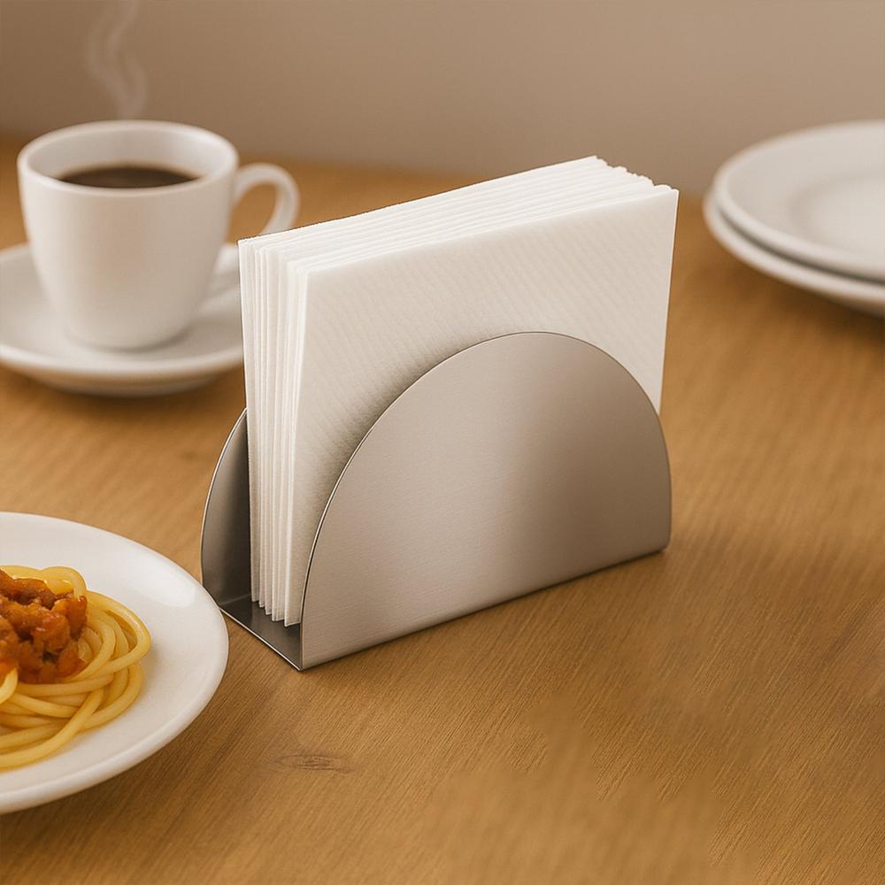 Stainless Steel Half-Moon Shaped Tissue Paper Napkin Holder Stand (1 Pc)