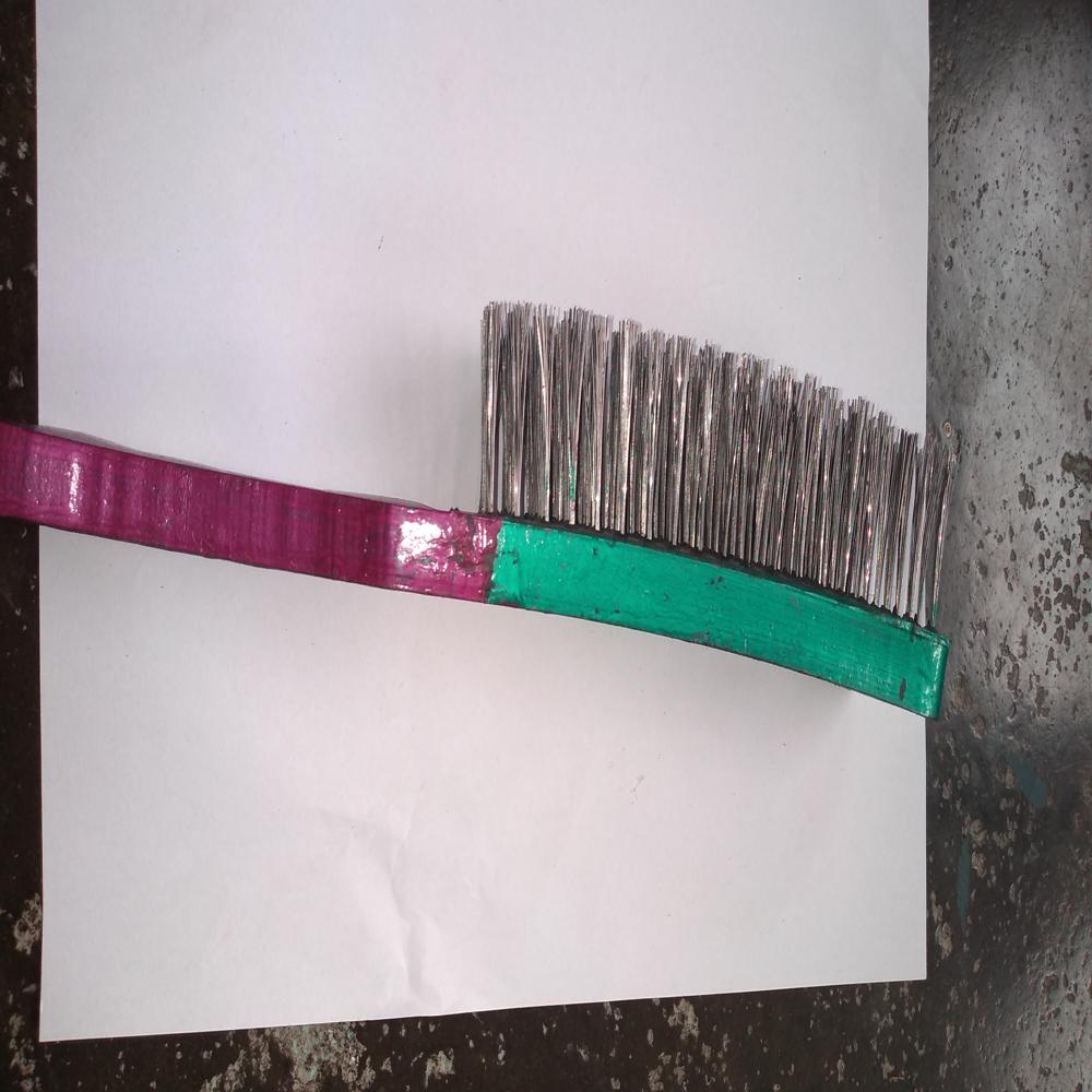 Pvc Handle Steel Wire Brush - Bristle Color: Silver