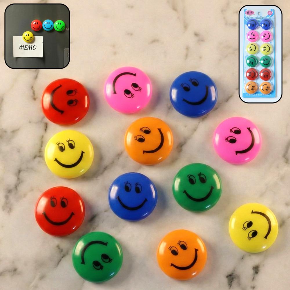 Colorful Smiley Face Magnetic Buttons Set (12 Pc Set) - Age Group: As Per Product Requirement