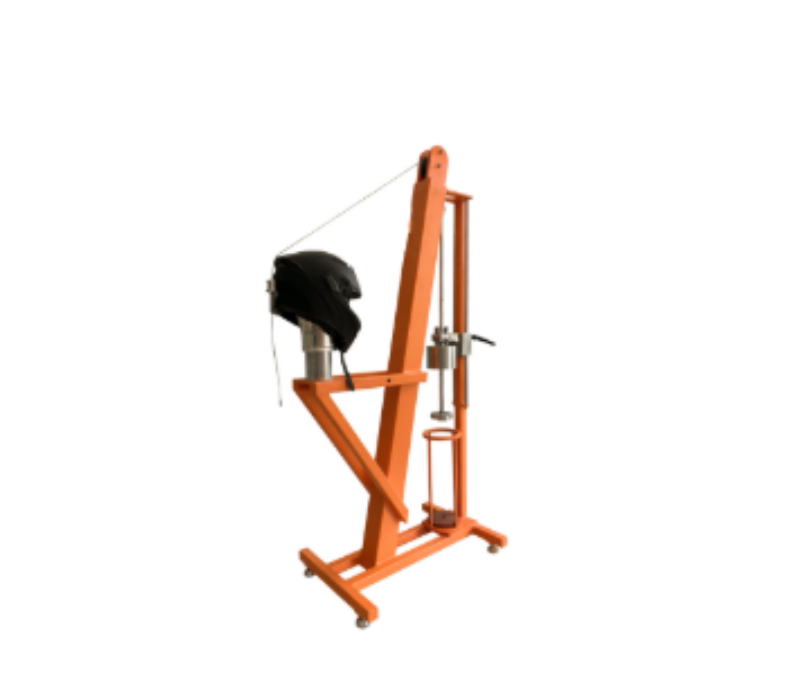Safety Helmets Wearing Stability Tester EN 397 Protective Helmet Testing Equipment - High-Strength Steel, 950x400x1800mm, Industrial Orange, EN 960 Metal Headform, Manual Operation