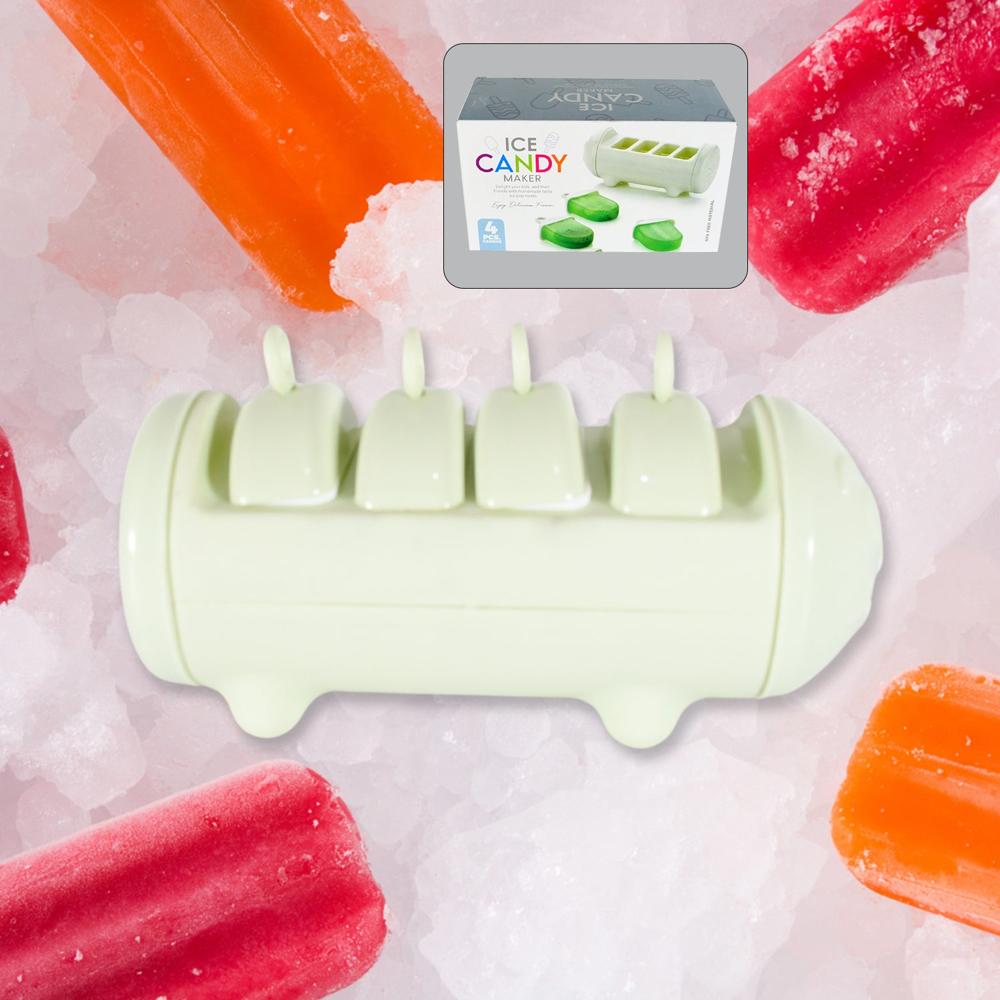 Cartoon Ice Candy Mold 4-Cup Multicolor Set (1 Pc)