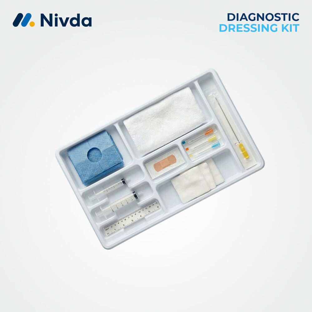 Diagnostic Dressing Pack - Medical Grade Non-woven, 25x15x3cm, White Blue | Sterile, Disposable, Individually Sealed, Latex-free, Eto Sterilized