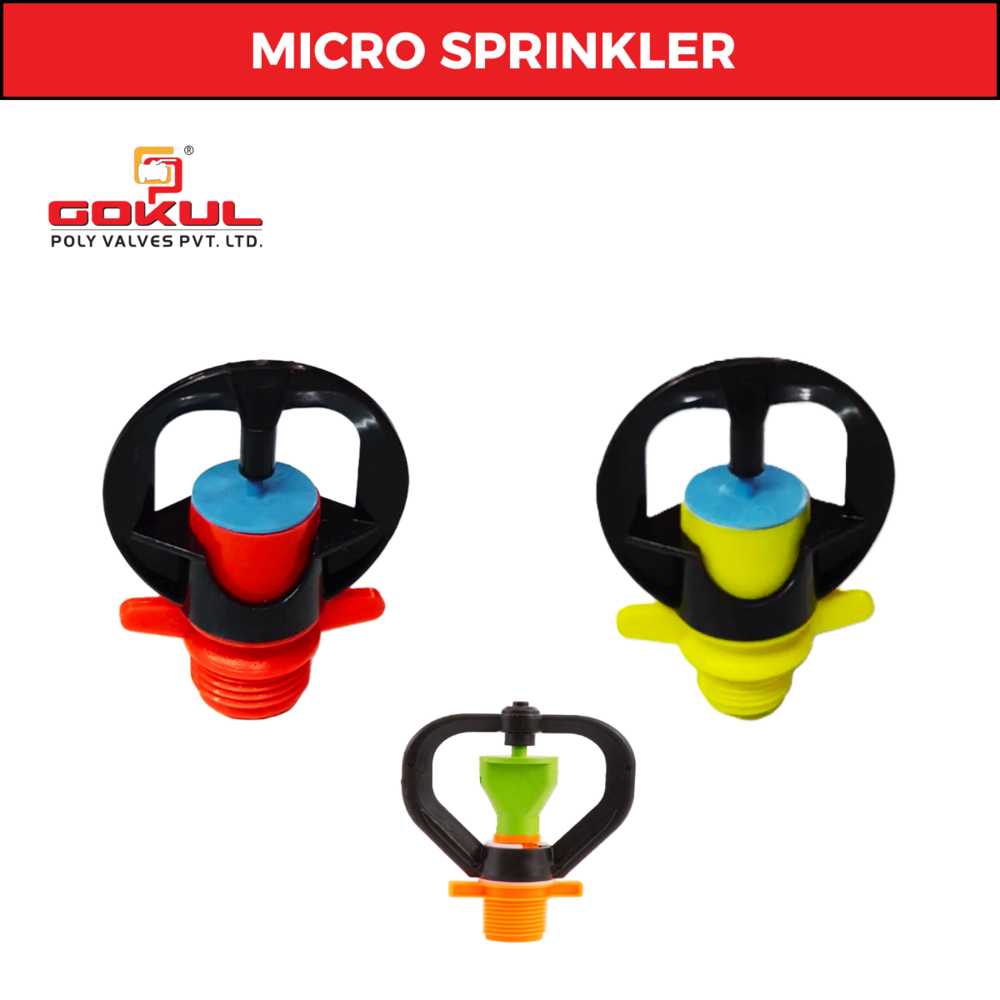 Plastic Sprinkler - Pp Material, 15mm Nozzle Diameter, Black Color | Heavy-duty Design, Full Circle Rotation, Corrosion Resistant, 30lph Capacity