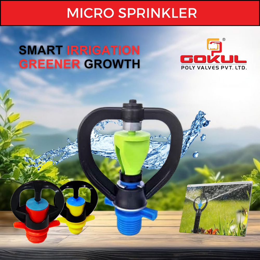 Plastic Sprinkler - Pp Material, 15mm Nozzle Diameter, Black Color | Heavy-duty Design, Full Circle Rotation, Corrosion Resistant, 30lph Capacity