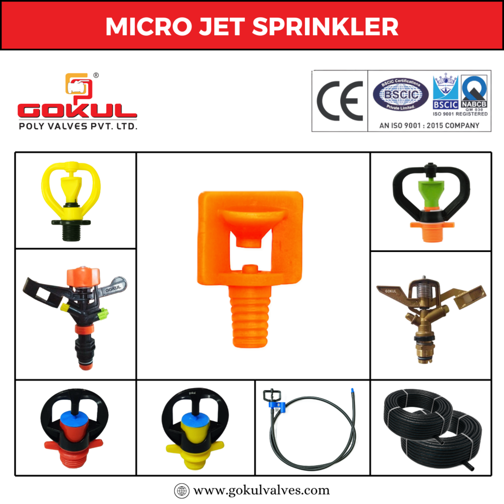 Plastic Sprinkler - Pp Material, 15mm Nozzle Diameter, Black Color | Heavy-duty Design, Full Circle Rotation, Corrosion Resistant, 30lph Capacity