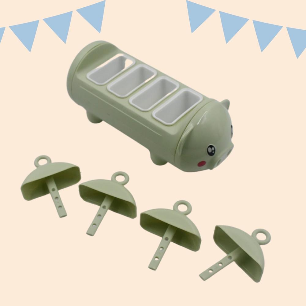 Pig Shape Ice Mold Tray Cute Mould for Candy, Kulfi & Ice (4 Cups)