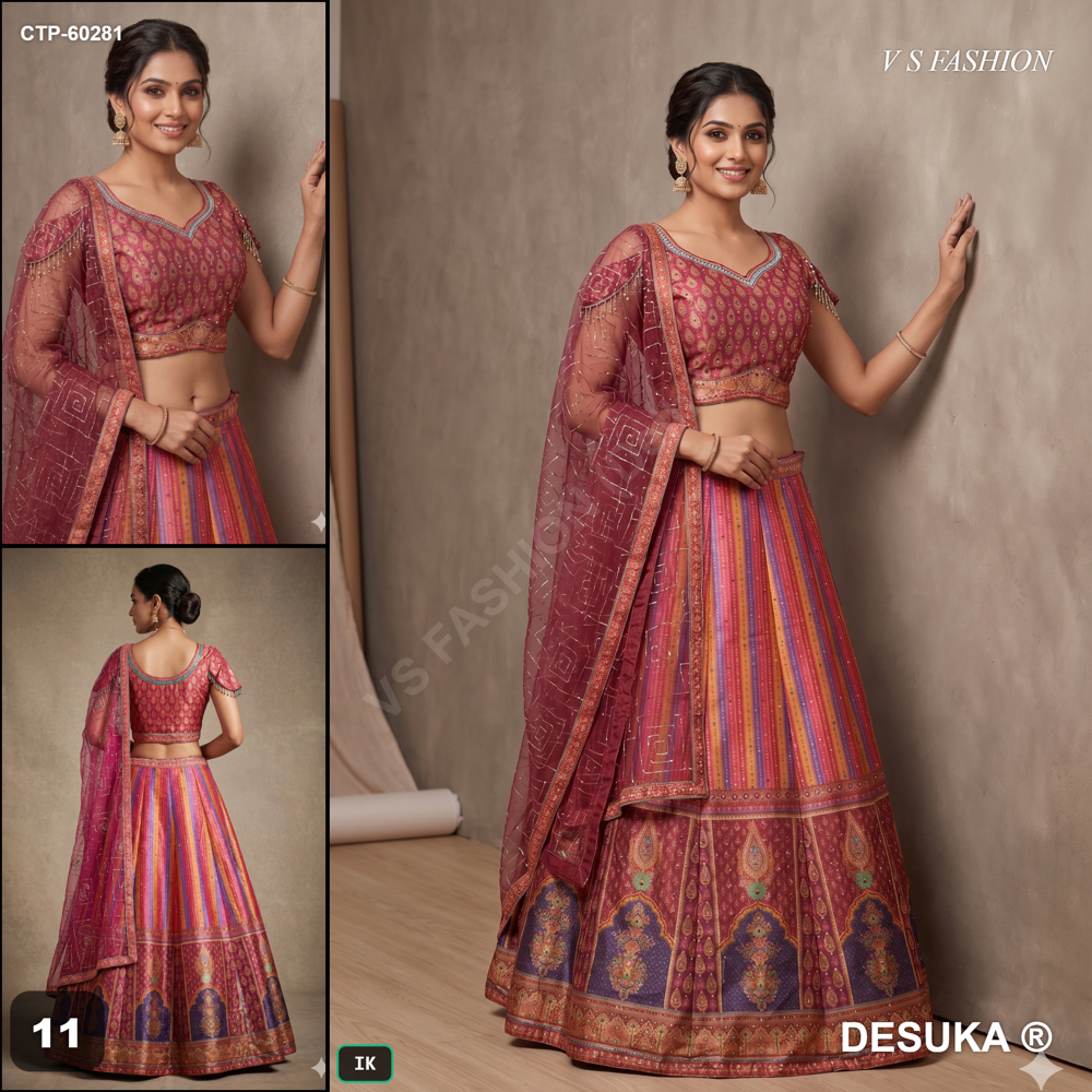 Navaratri Chaniya Choli - Color: Iridescent Red