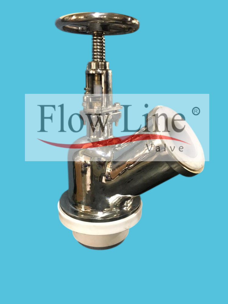Fep Lined Flush Bottom Valve - Fep Lining 3-5 Mm Thickness, Mild Steel Material | Medium Pressure, Painted Surface, 1 Year Warranty