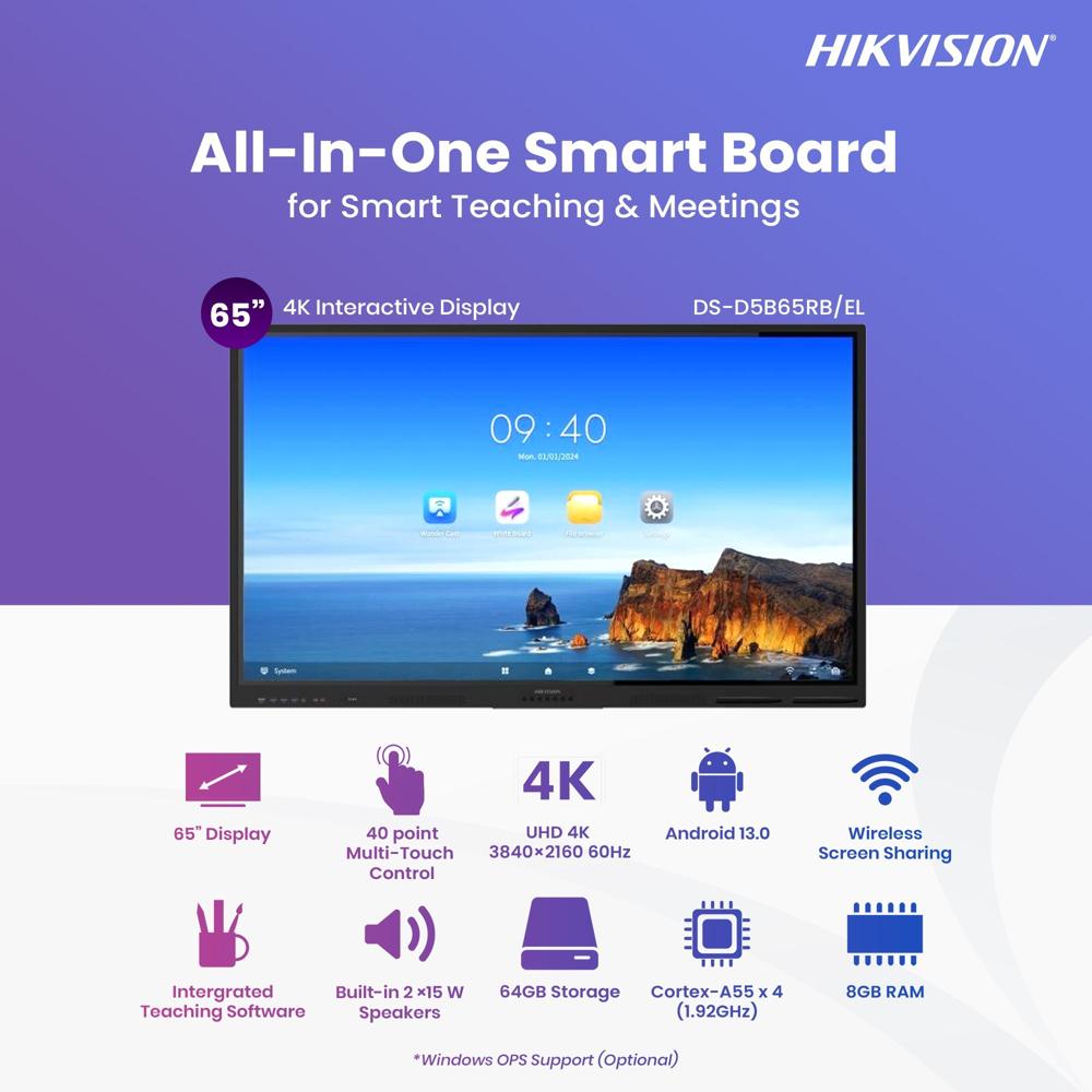 DS-D5B65RB/EL 65-inch 4K Interactive Flat Panel Display